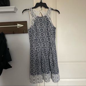 Rewind Blue and White Halter Dress, NWT, Size Medium